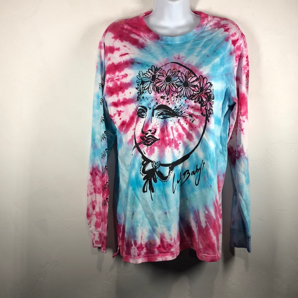 AS Colour tie dye long sleeve tee size large